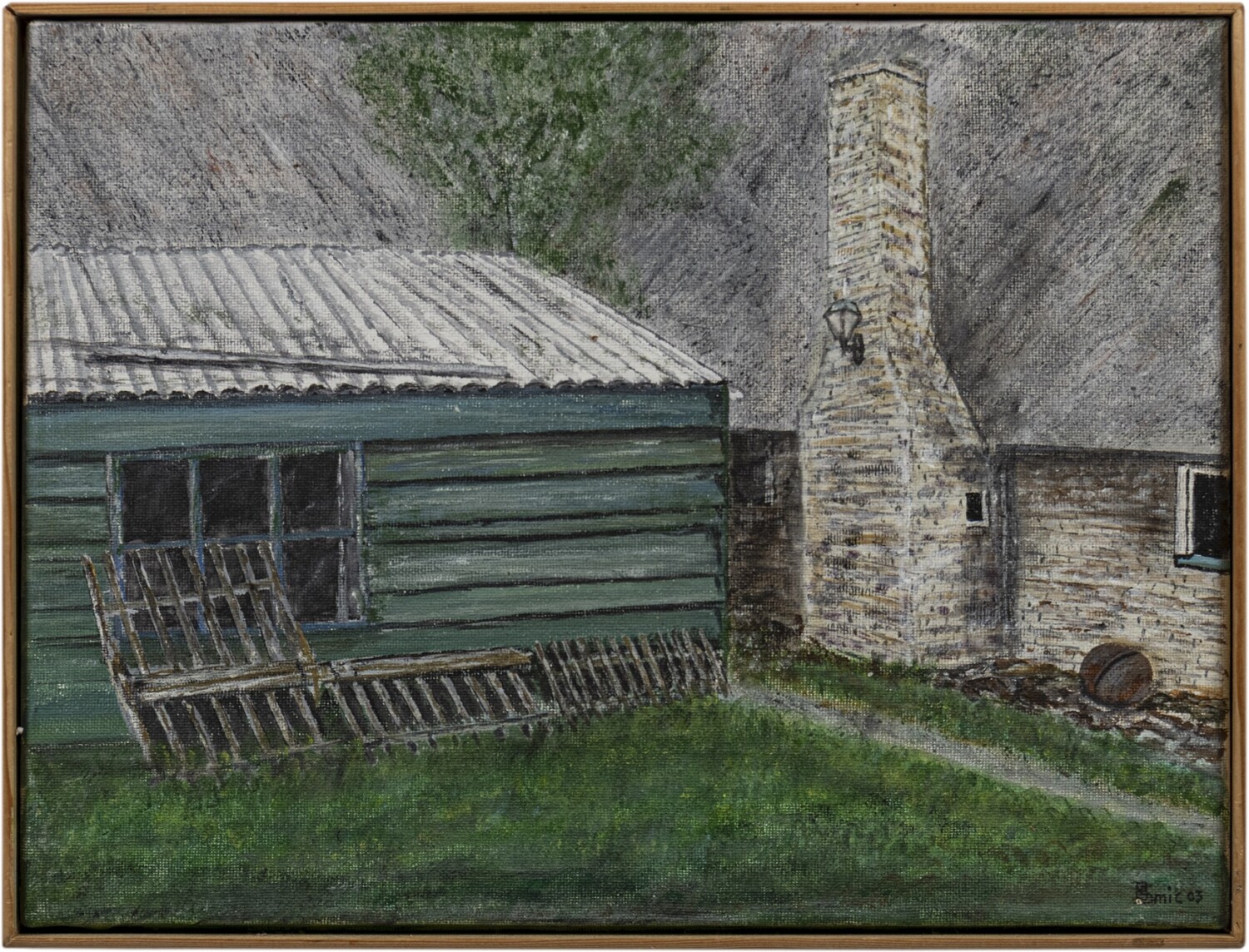 Schuurtje achter de boerderij van Jan Lont op Stroe